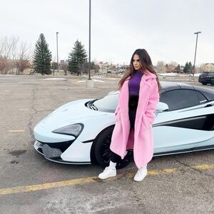 Bubble gum pink sherpa fashion nova coat